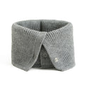 Anna-Kaci Solid Knit Button Neck Warmer Soft Stretch Winter Collar Scarf