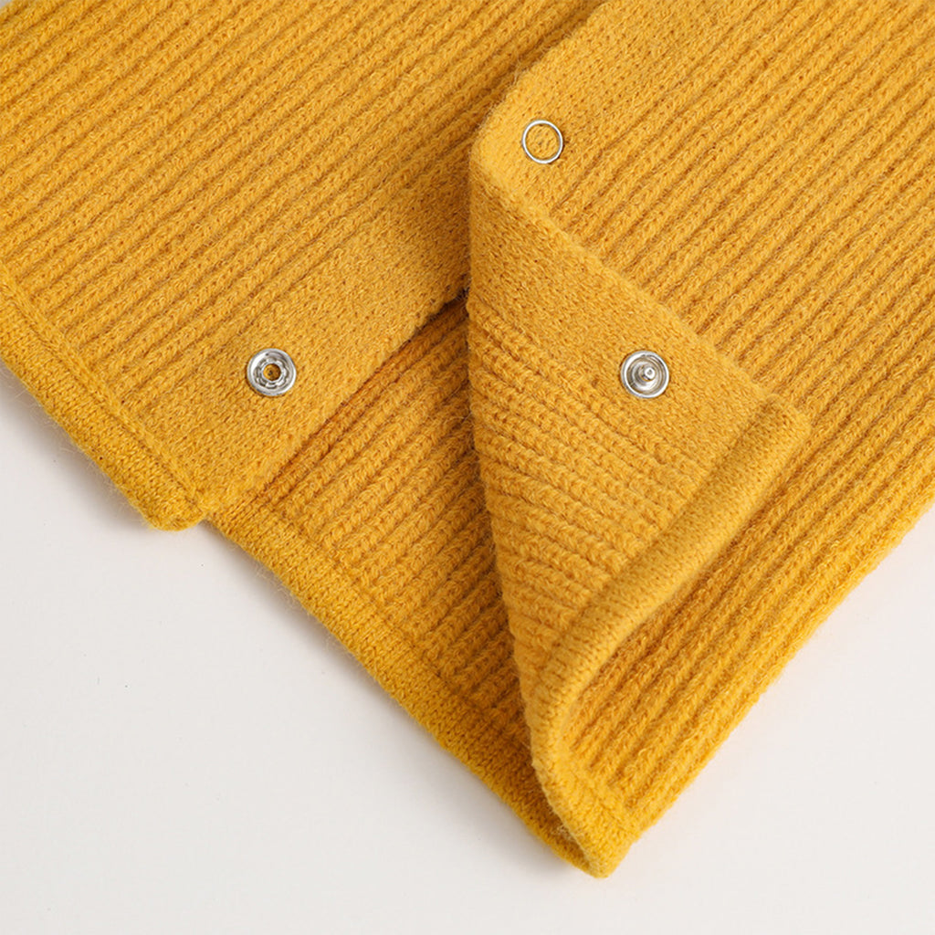 Anna-Kaci Solid Knit Button Neck Warmer Soft Stretch Winter Collar Scarf