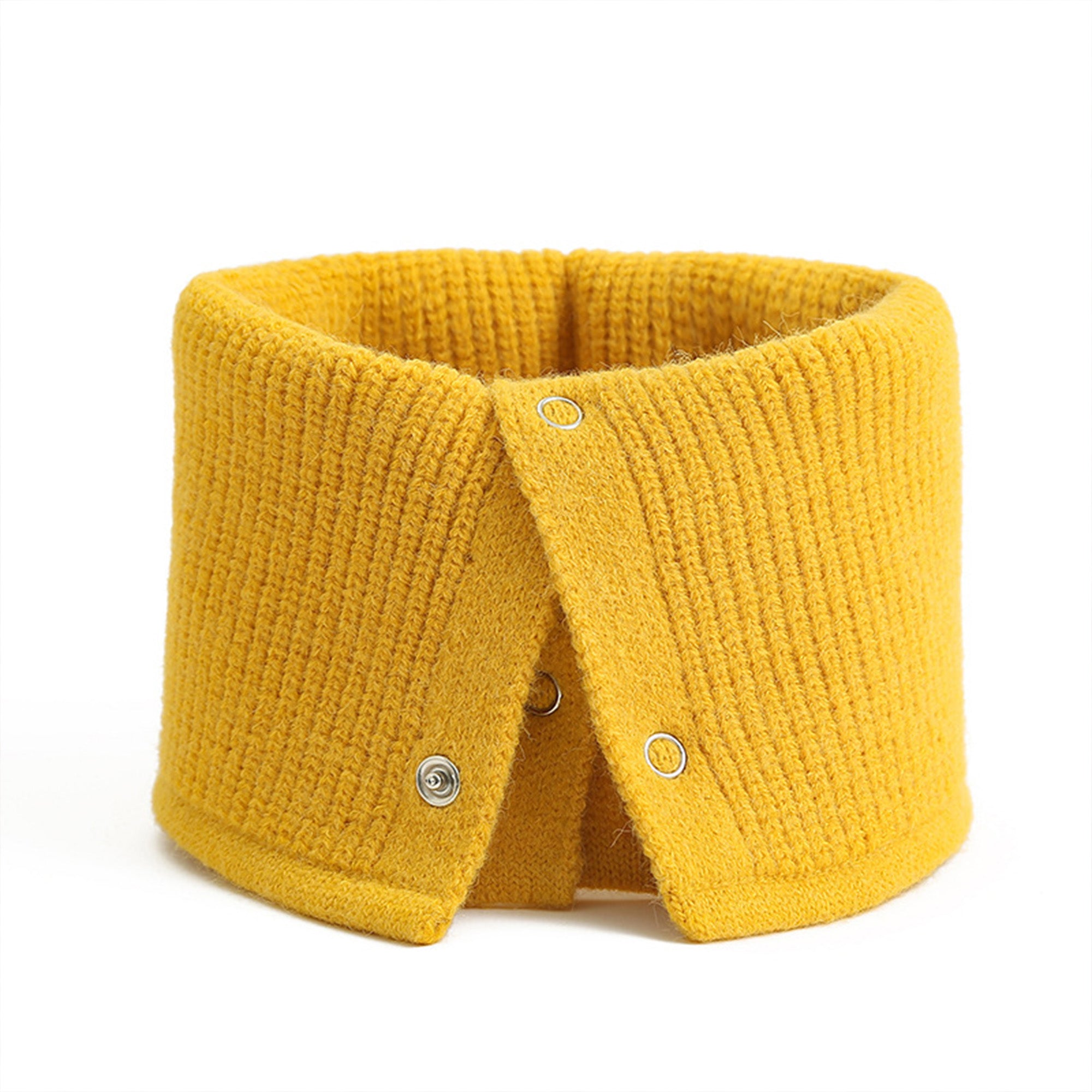 Anna-Kaci Solid Knit Button Neck Warmer Soft Stretch Winter Collar Scarf