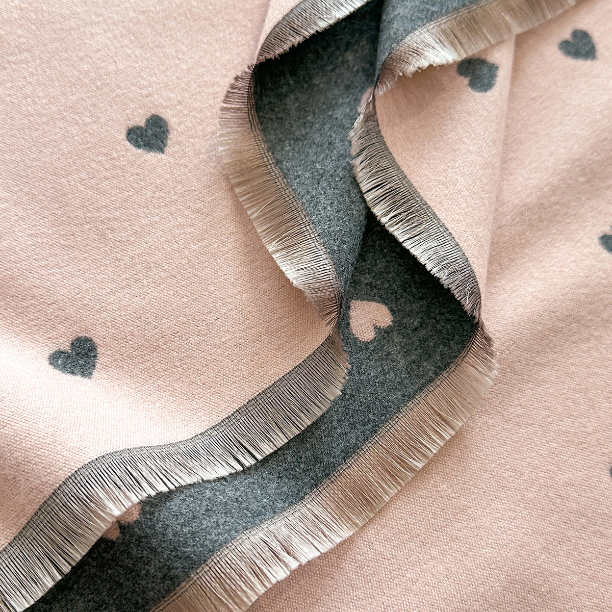 Anna-Kaci Heart Pattern Reversible Warm Valentine Scarf Soft Double Sided Winter Wrap