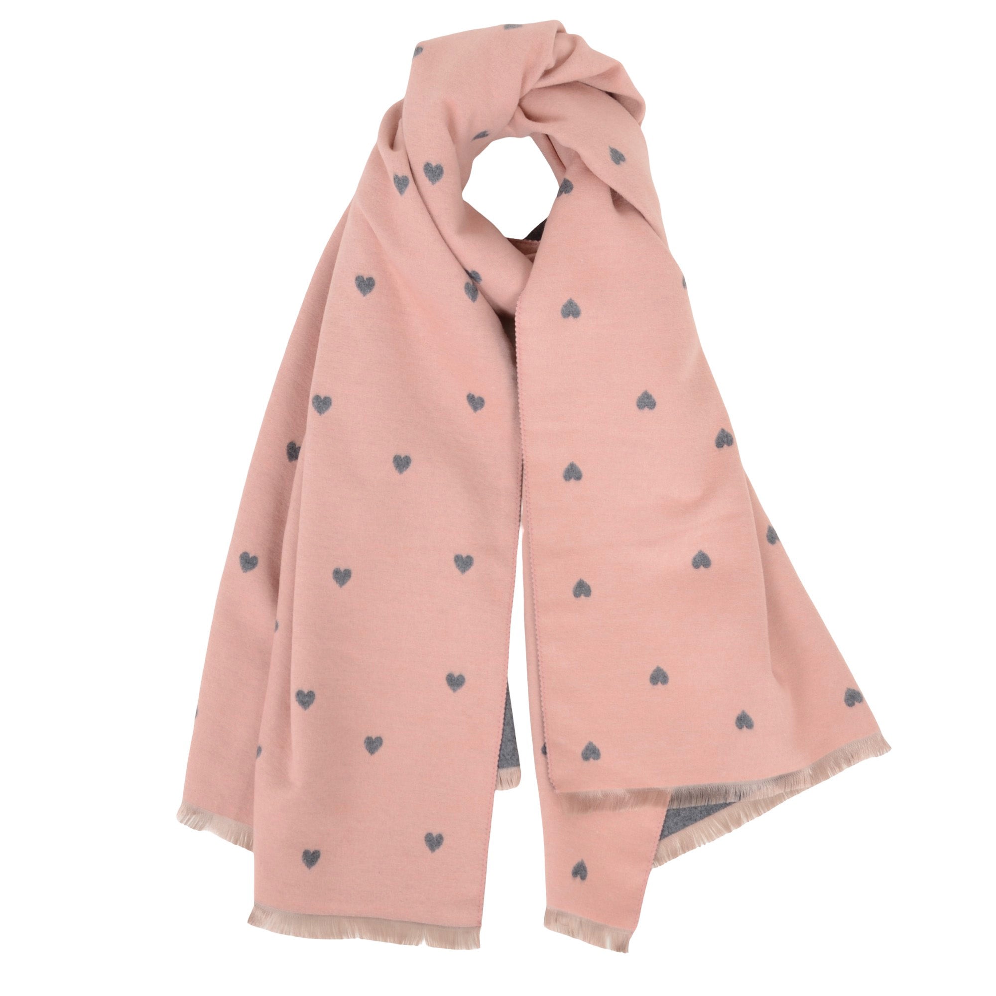 Anna-Kaci Heart Pattern Reversible Warm Valentine Scarf Soft Double Sided Winter Wrap