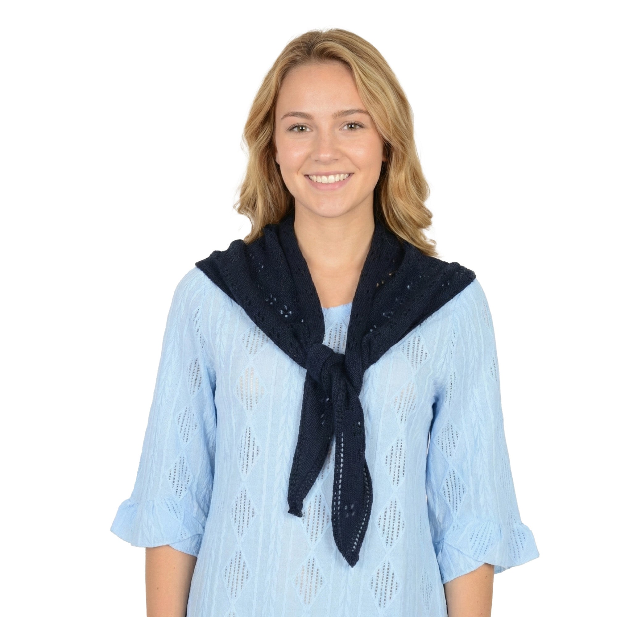 Anna-Kaci Womens Knitted Wool Triangle Scarf Soft Lightweight Layering Shawl 17.5¡Á51 Inches