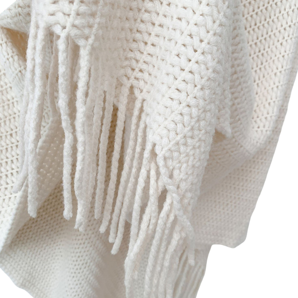 Anna-Kaci Womens Solid Knit Scarf Shawl Wrap with Fringe Hem