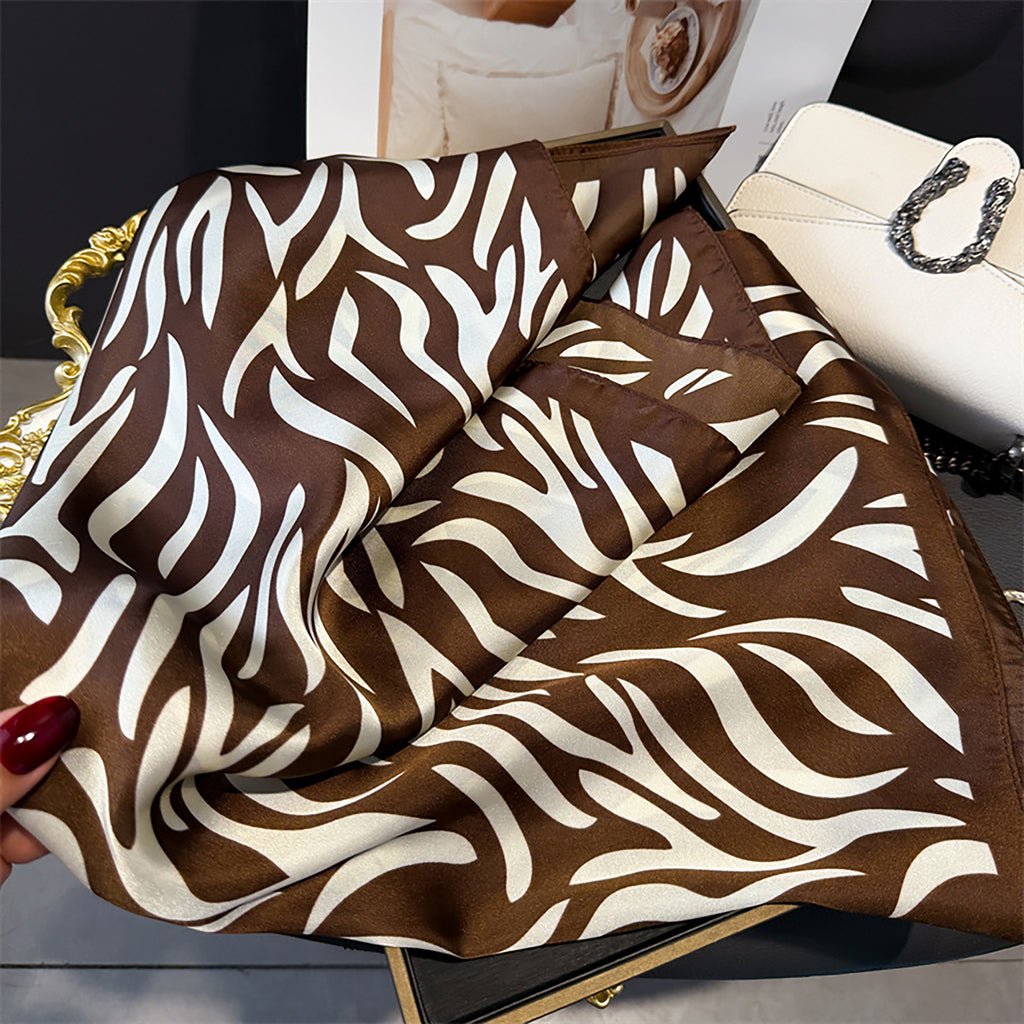 Anna-Kaci Womens Zebra Print Square Scarf Soft Fashion Accessory 27.5¡Á27.5inches