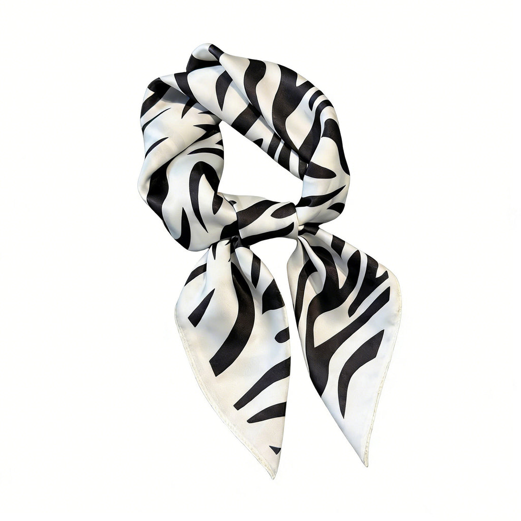 Anna-Kaci Womens Zebra Print Square Scarf Soft Fashion Accessory 27.5¡Á27.5inches