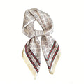 Anna-Kaci Square Scarf with Classic Geometric Print and Contrast Border 27.5¡Á27.5inches