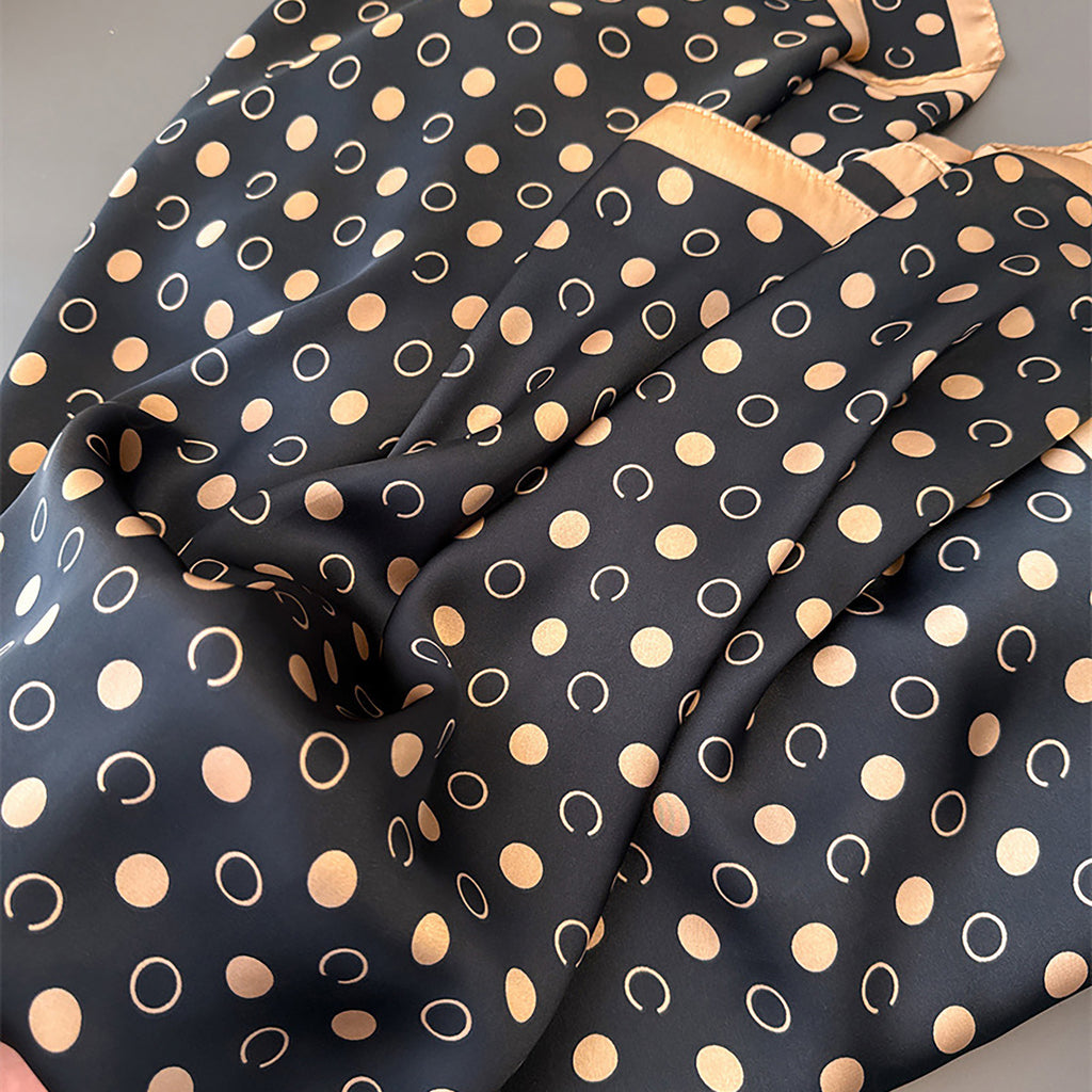 Anna-Kaci Satin Polka Dot Square Scarf with Contrast Border 35.4¡Á35.4inches