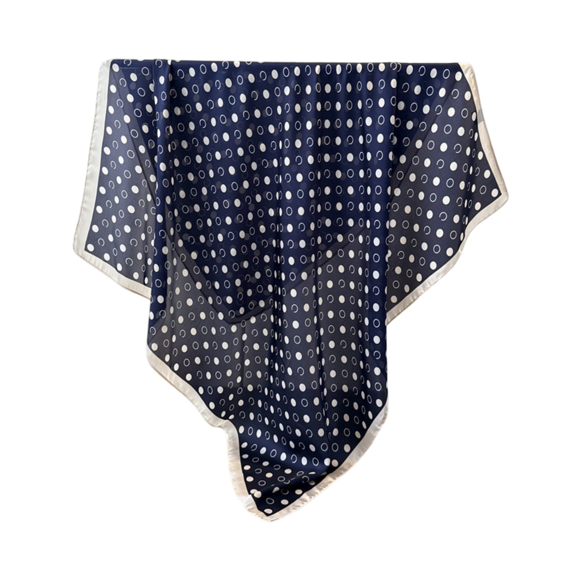 Anna-Kaci Satin Polka Dot Square Scarf with Contrast Border 35.4¡Á35.4inches