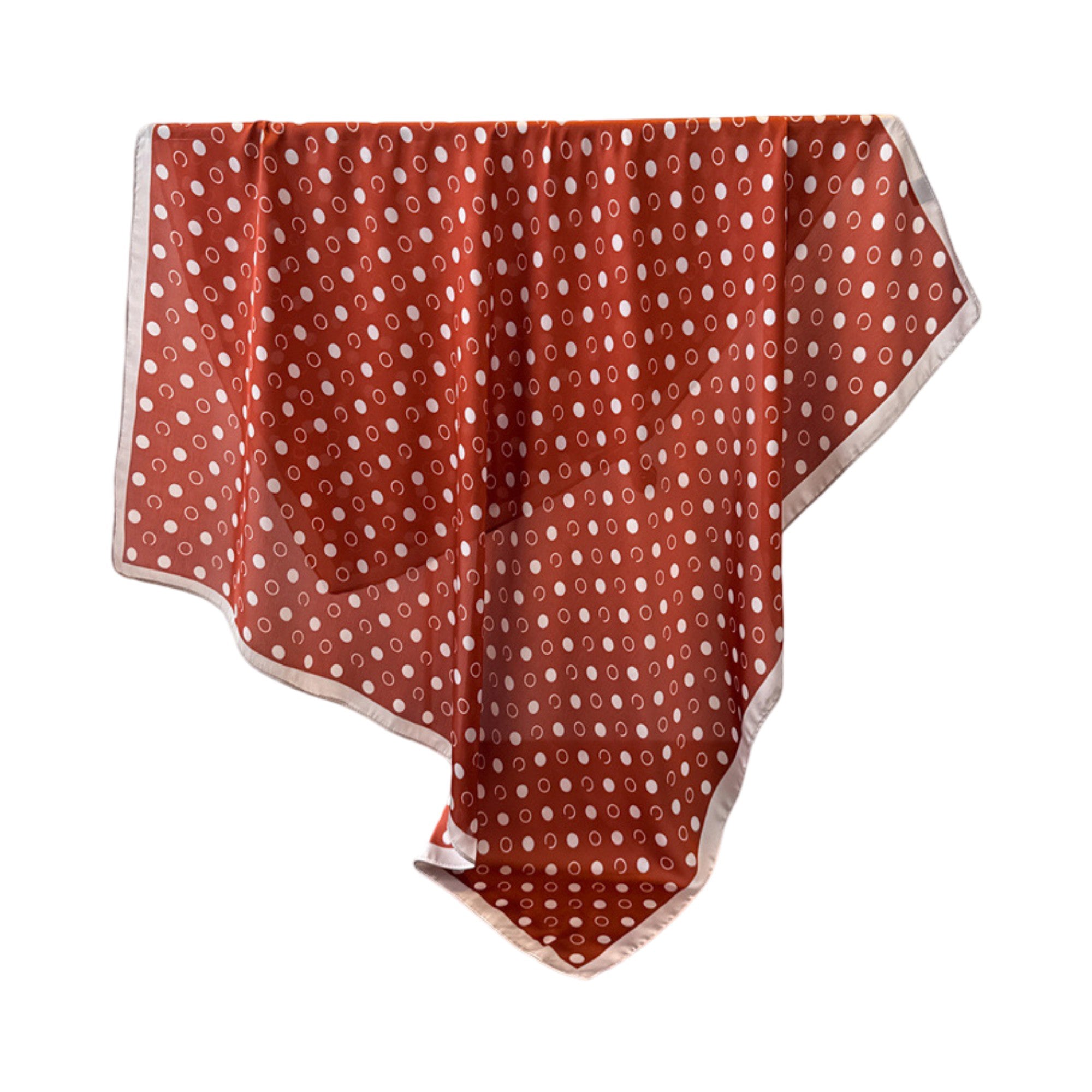 Anna-Kaci Satin Polka Dot Square Scarf with Contrast Border 35.4¡Á35.4inches