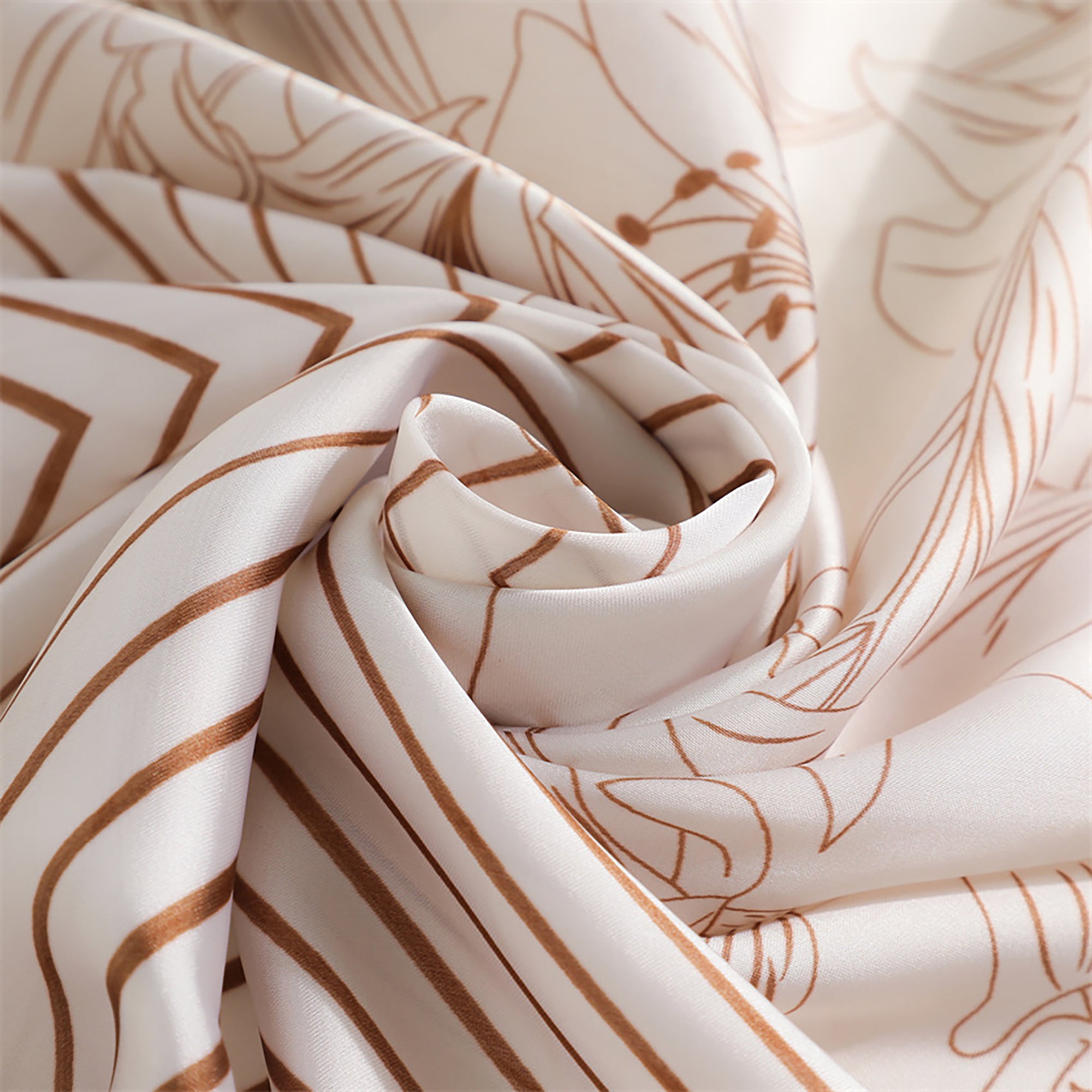 Anna-Kaci Womens Satin Square Scarf with Modern Floral Line Art 27.5¡Á27.5inches