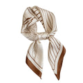 Anna-Kaci Womens Satin Square Scarf with Modern Floral Line Art 27.5¡Á27.5inches