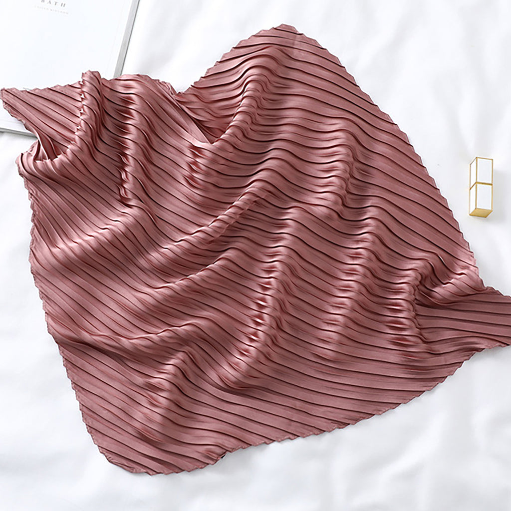 Anna-Kaci Womens Pleated Satin Scarf Soft Elegant Accessory 26.8¡Á21.6inches