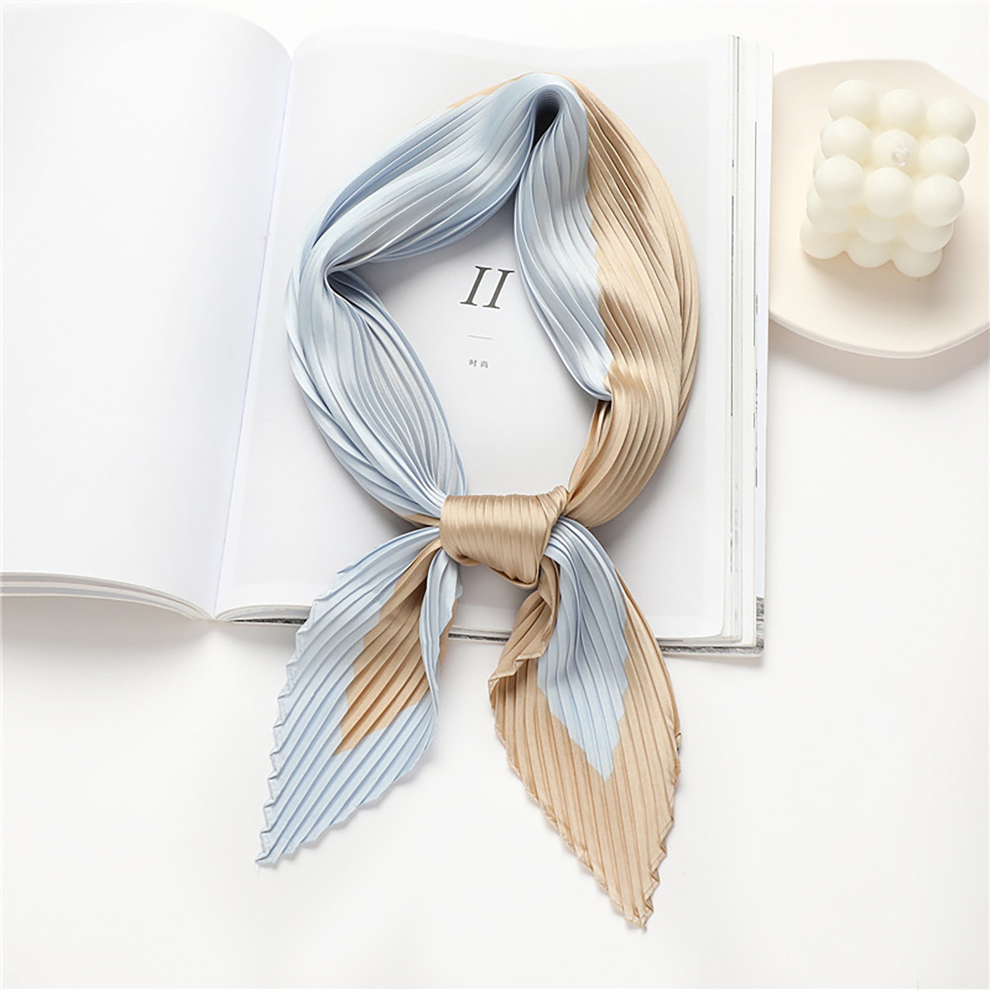 Anna-Kaci Womens Pleated Satin Scarf Soft Square Fashion Accessory 26.8¡Á21.6inches
