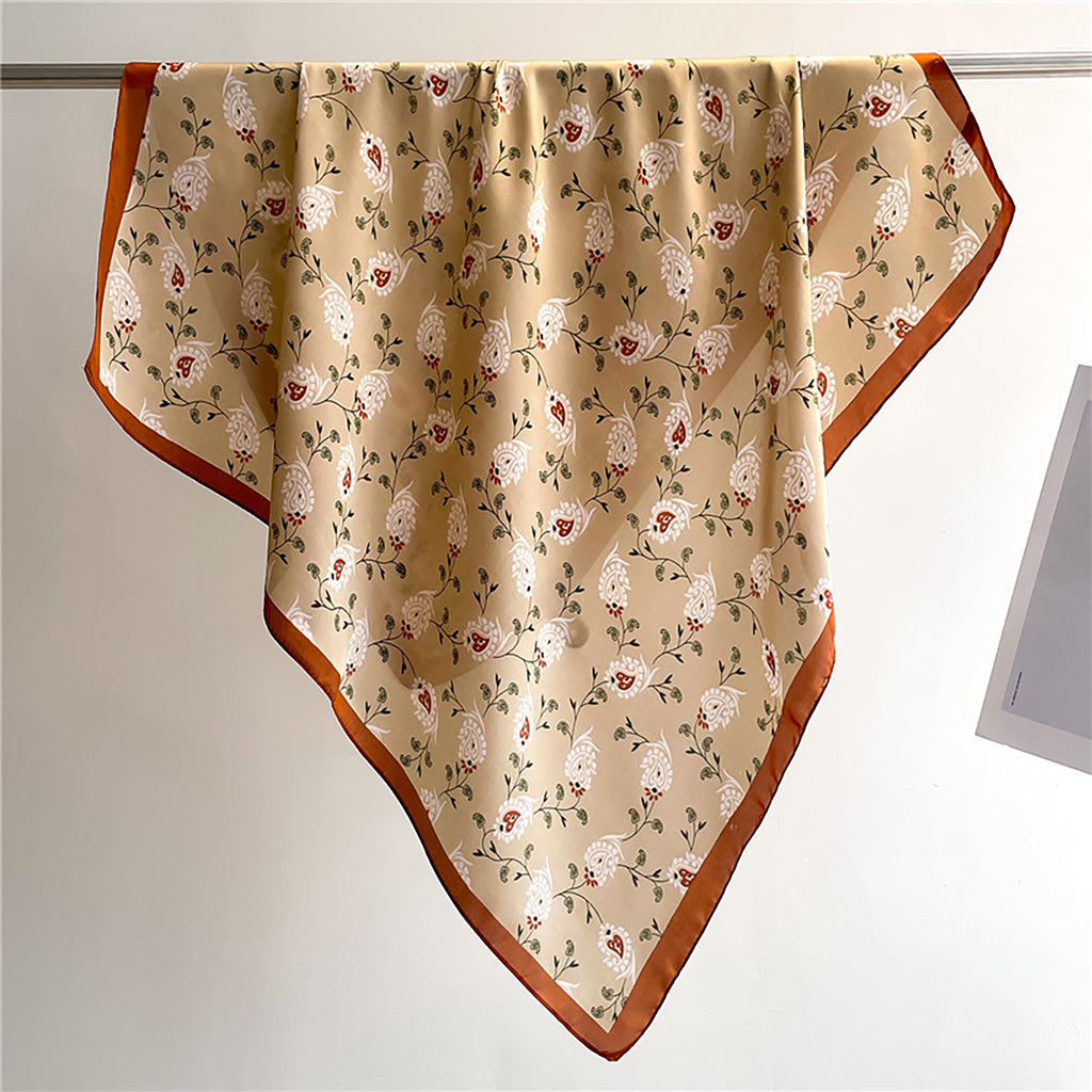 Anna-Kaci Womens Satin Square Scarf with Vintage Floral Print 27.5¡Á27.5inches