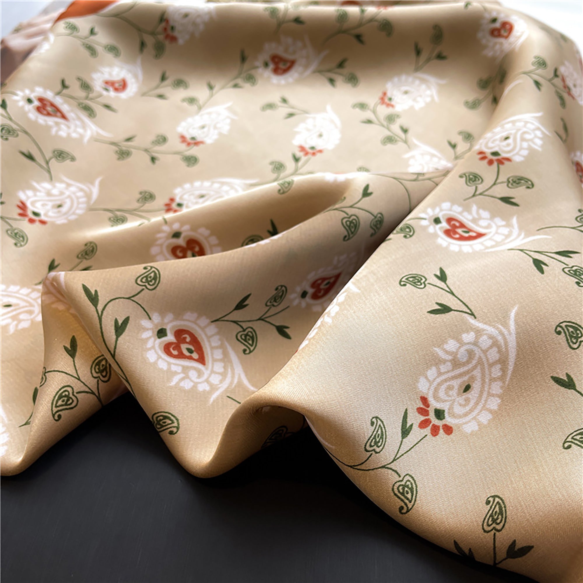 Anna-Kaci Womens Satin Square Scarf with Vintage Floral Print 27.5¡Á27.5inches