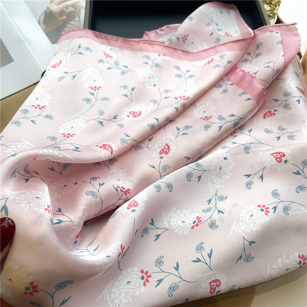 Anna-Kaci Womens Satin Square Scarf with Vintage Floral Print 27.5¡Á27.5inches