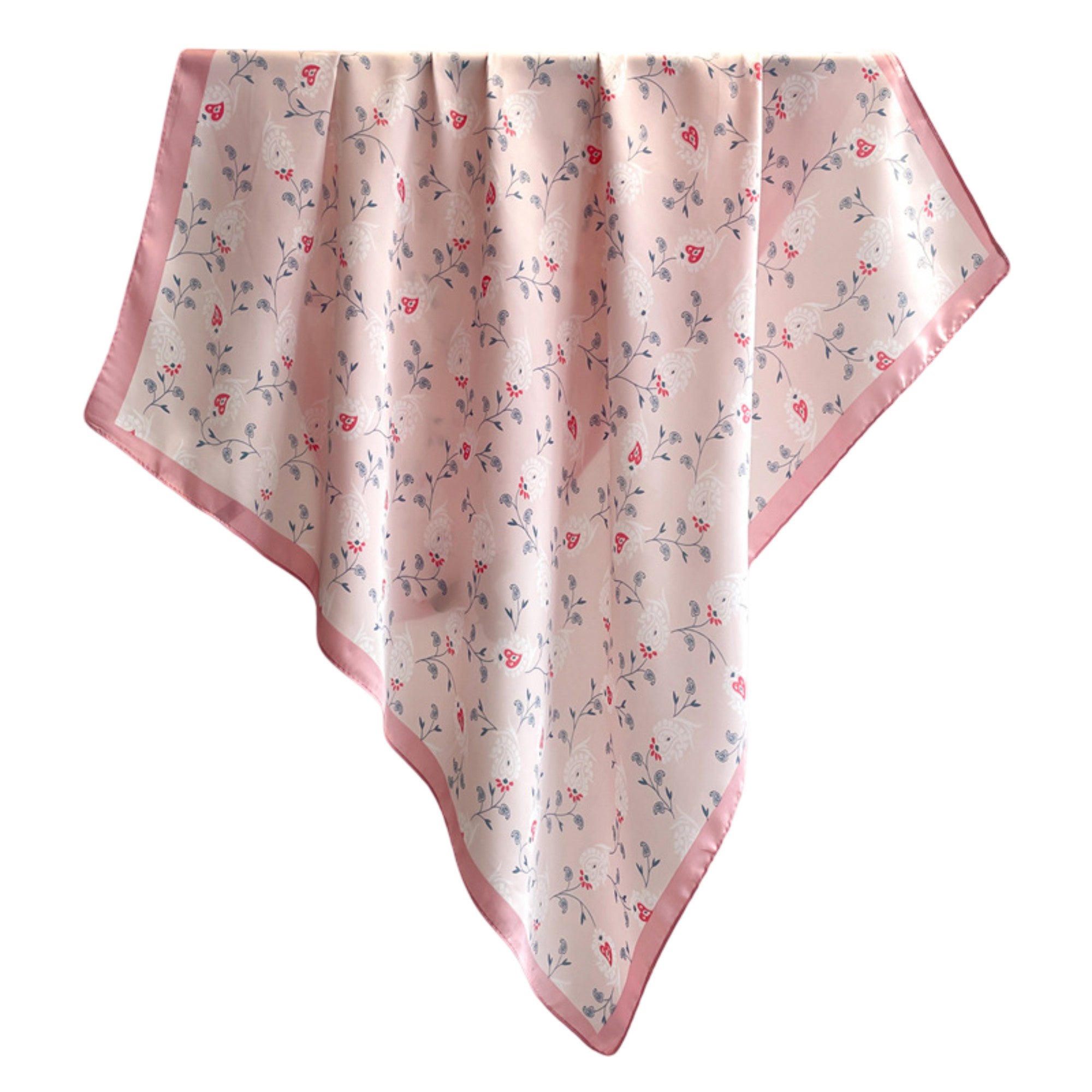 Anna-Kaci Womens Satin Square Scarf with Vintage Floral Print 27.5¡Á27.5inches