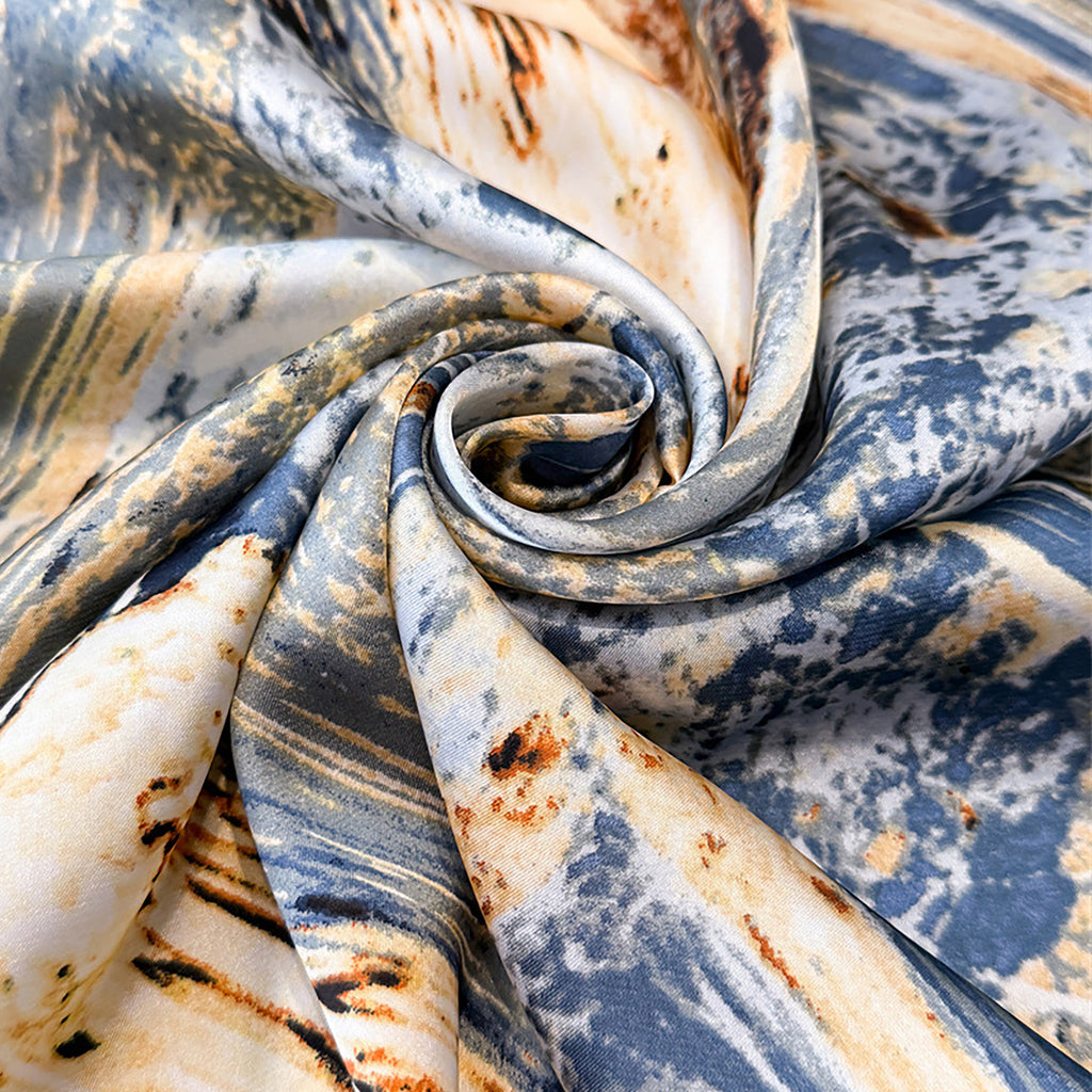 Anna-Kaci Womens Satin Square Scarf with Abstract Marble Print 35.4¡Á35.4inches
