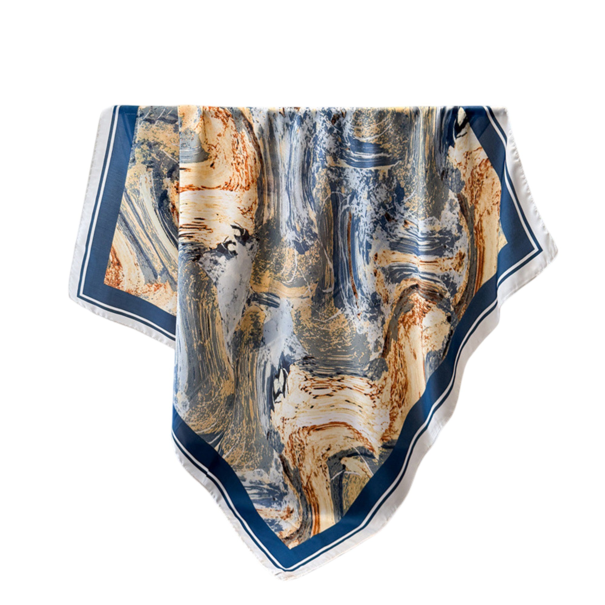 Anna-Kaci Womens Satin Square Scarf with Abstract Marble Print 35.4¡Á35.4inches