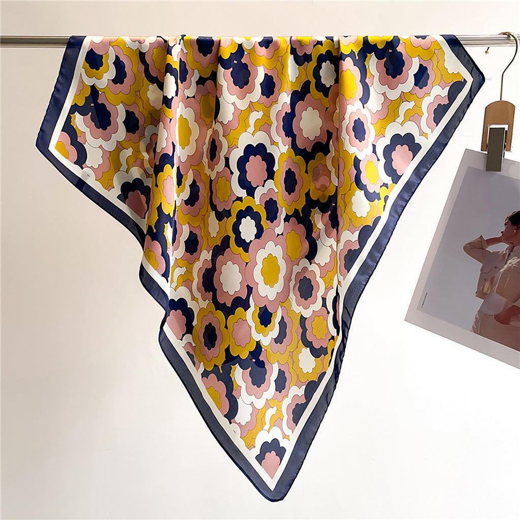 Anna-Kaci Womens Satin Square Scarf Floral Pattern Neck Bag Accessory 27.5¡Á27.5inches