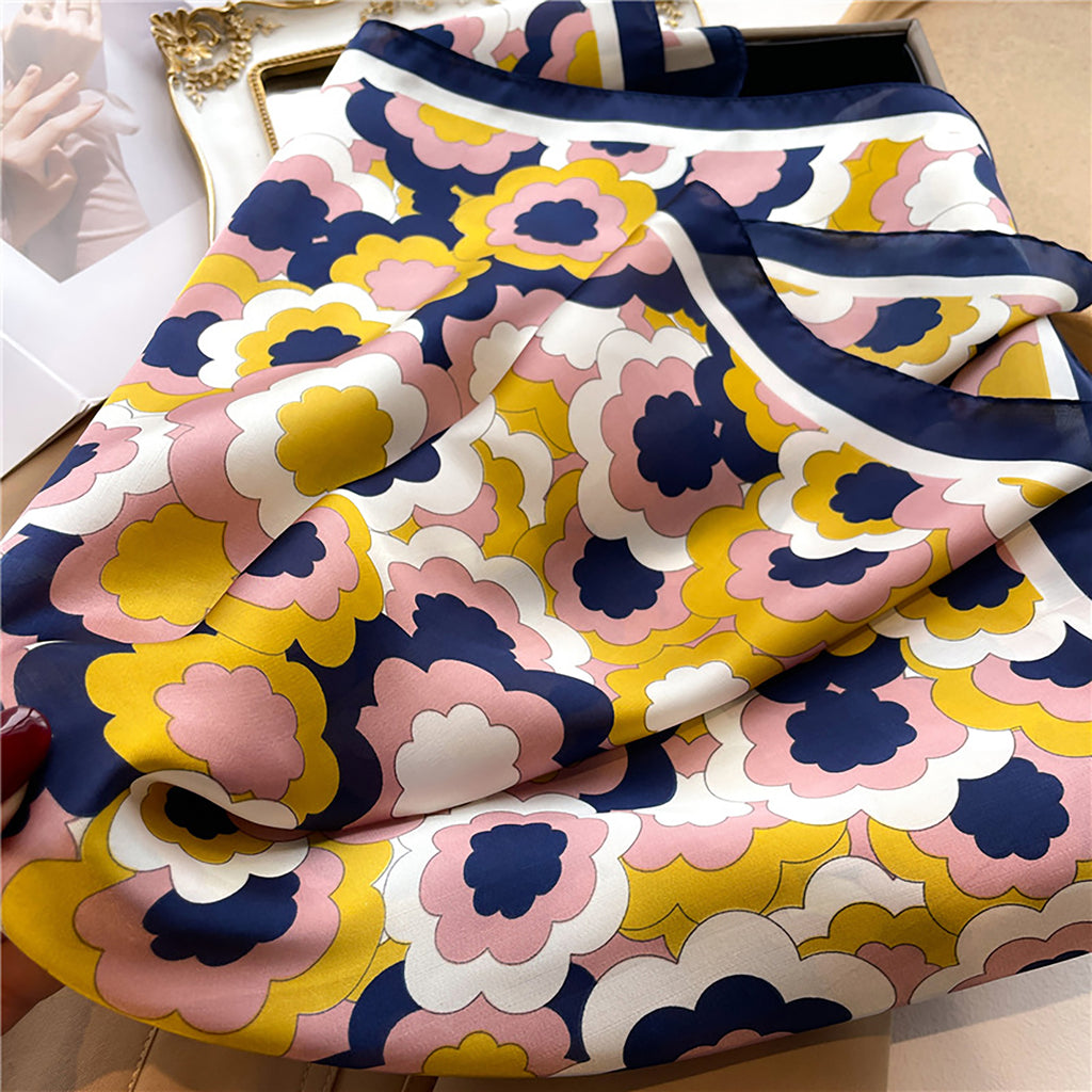 Anna-Kaci Womens Satin Square Scarf Floral Pattern Neck Bag Accessory 27.5¡Á27.5inches