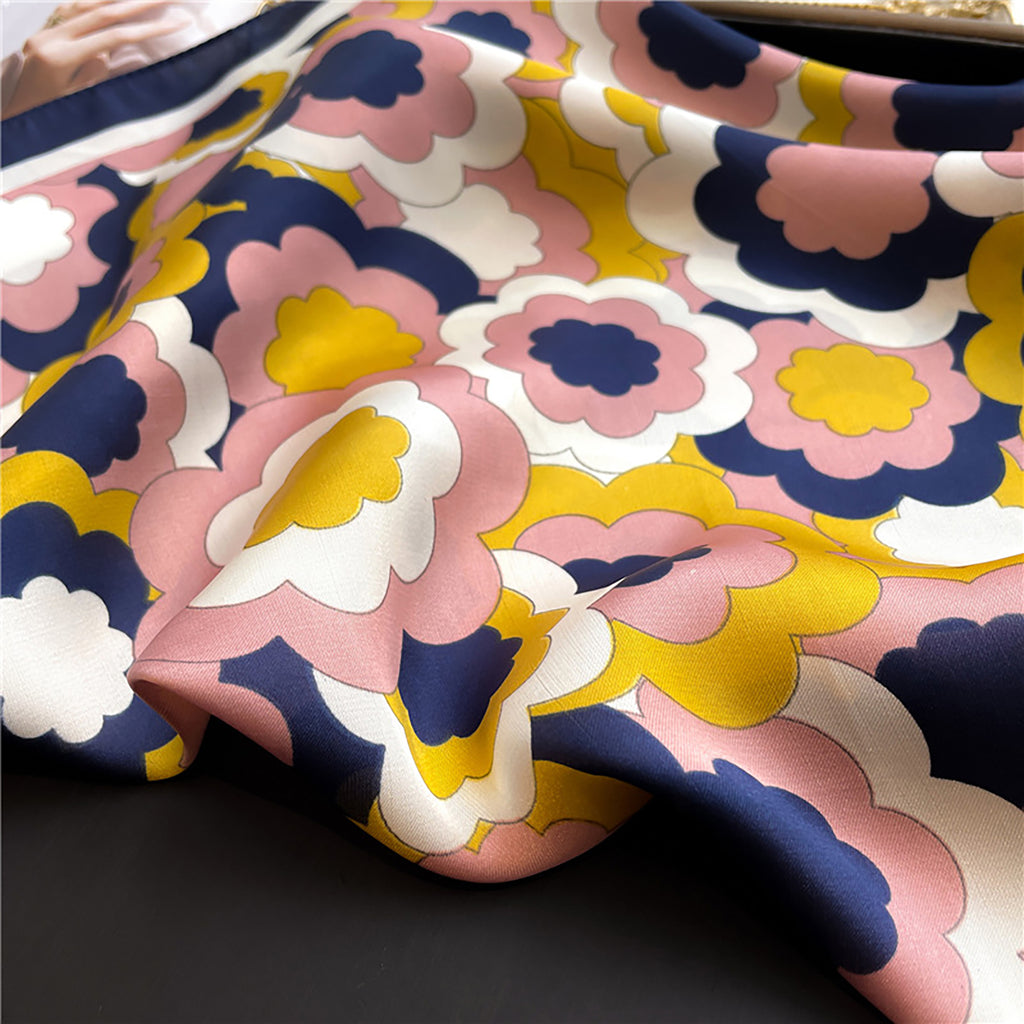 Anna-Kaci Womens Satin Square Scarf Floral Pattern Neck Bag Accessory 27.5¡Á27.5inches