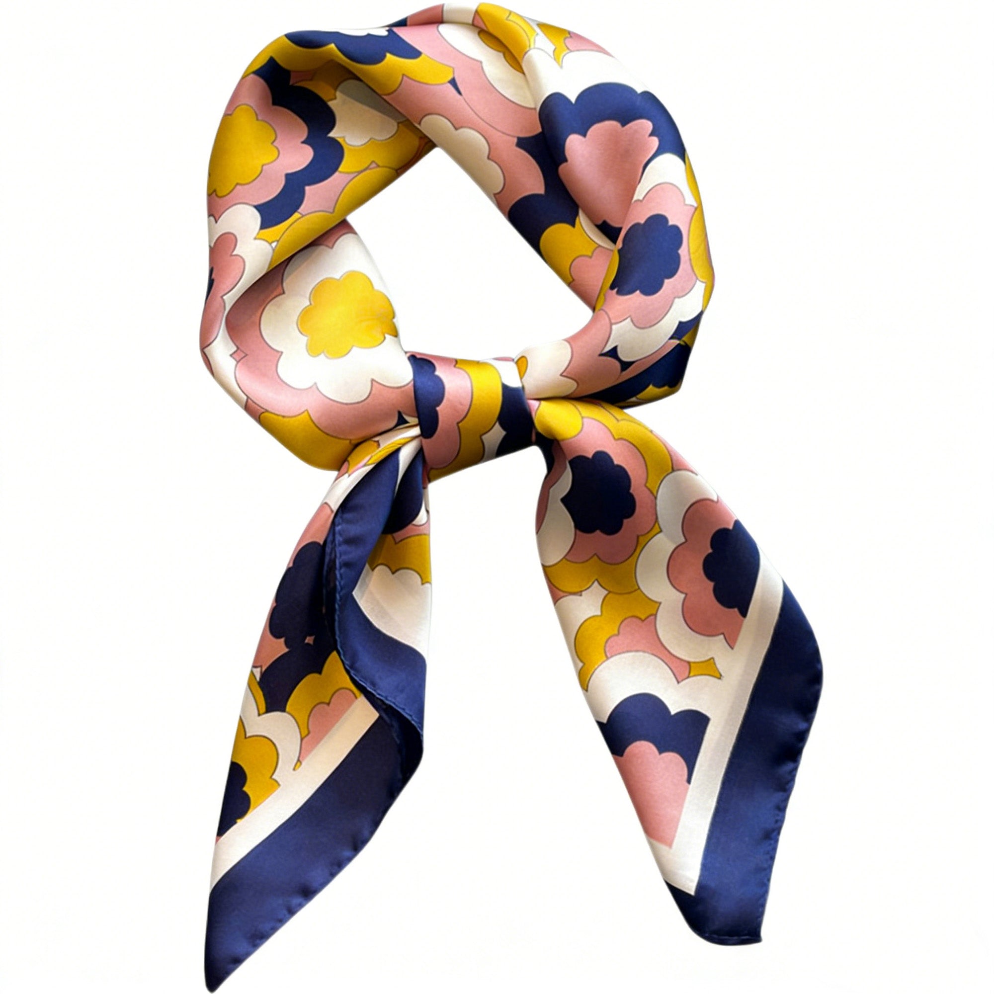 Anna-Kaci Womens Satin Square Scarf Floral Pattern Neck Bag Accessory 27.5¡Á27.5inches