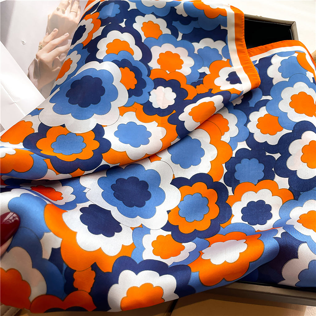 Anna-Kaci Womens Satin Square Scarf Floral Pattern Neck Bag Accessory 27.5¡Á27.5inches
