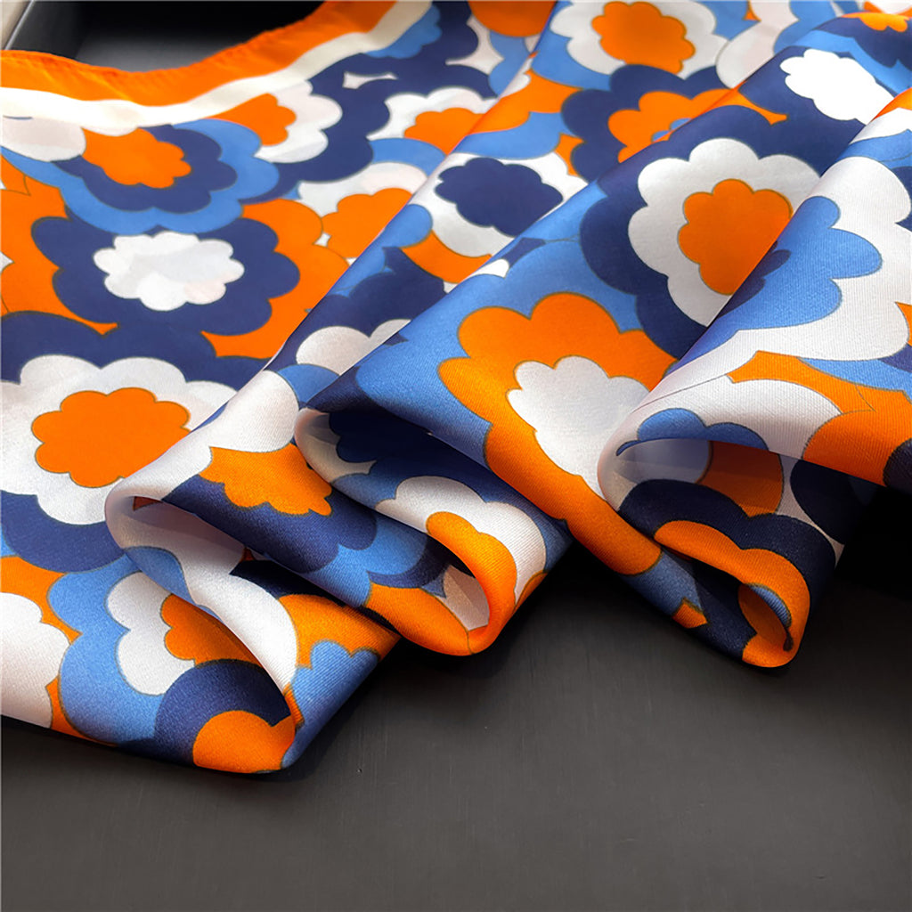Anna-Kaci Womens Satin Square Scarf Floral Pattern Neck Bag Accessory 27.5¡Á27.5inches