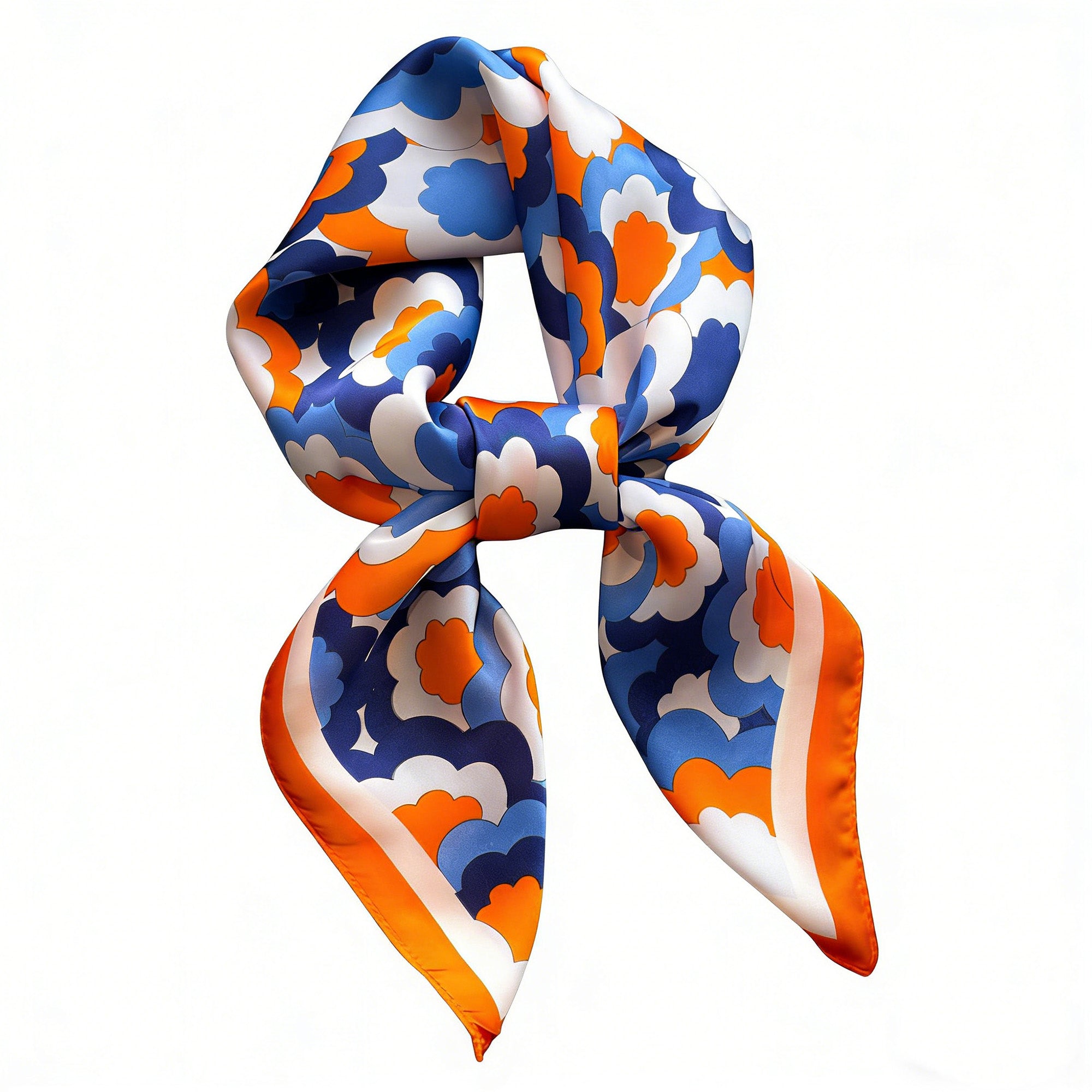 Anna-Kaci Womens Satin Square Scarf Floral Pattern Neck Bag Accessory 27.5¡Á27.5inches