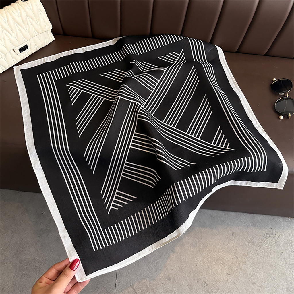 Anna-Kaci Womens Lightweight Square Scarf with Modern Linear Pattern 26.5¡Á26.5inches