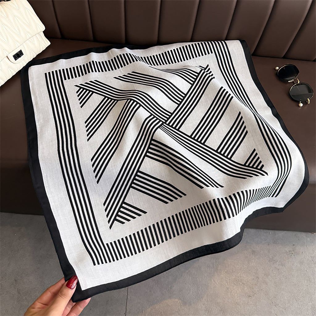 Anna-Kaci Womens Lightweight Square Scarf with Modern Linear Pattern 26.5¡Á26.5inches