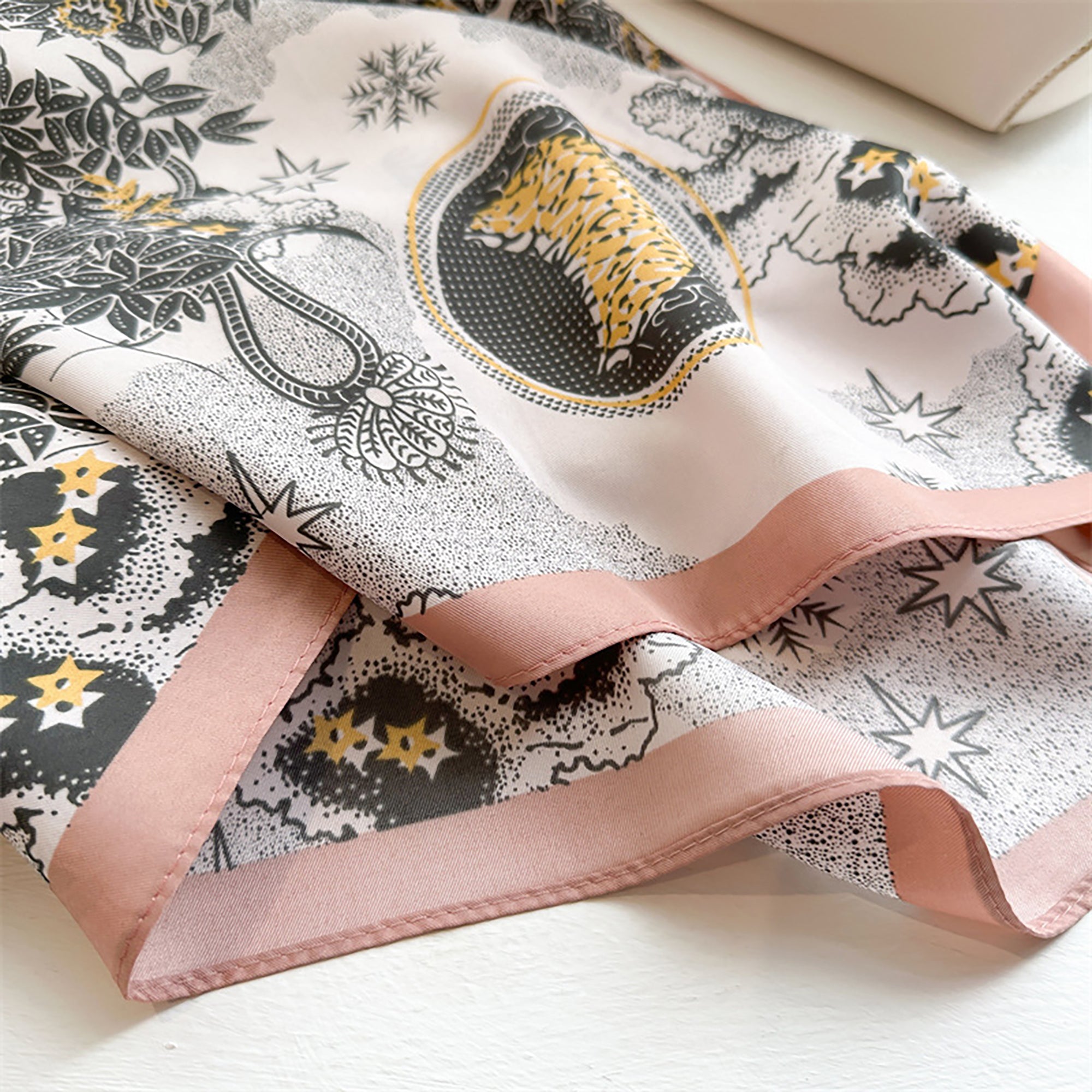Anna-Kaci Womens Satin Square Scarf with Vintage Floral Print 35.4¡Á35.4inches