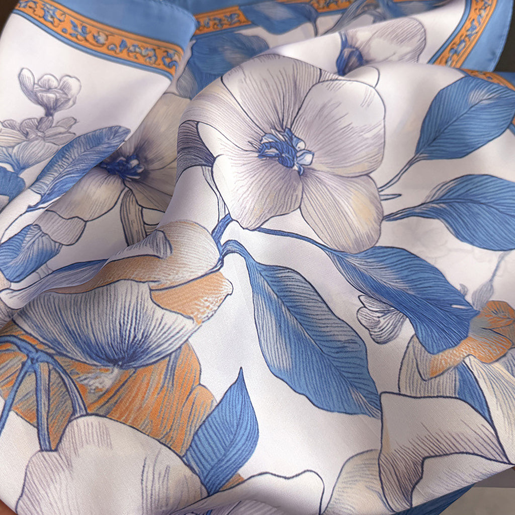 Anna-Kaci Womens Floral Square Scarf Lightweight Fashion Accessory 27.5¡Á27.5inches