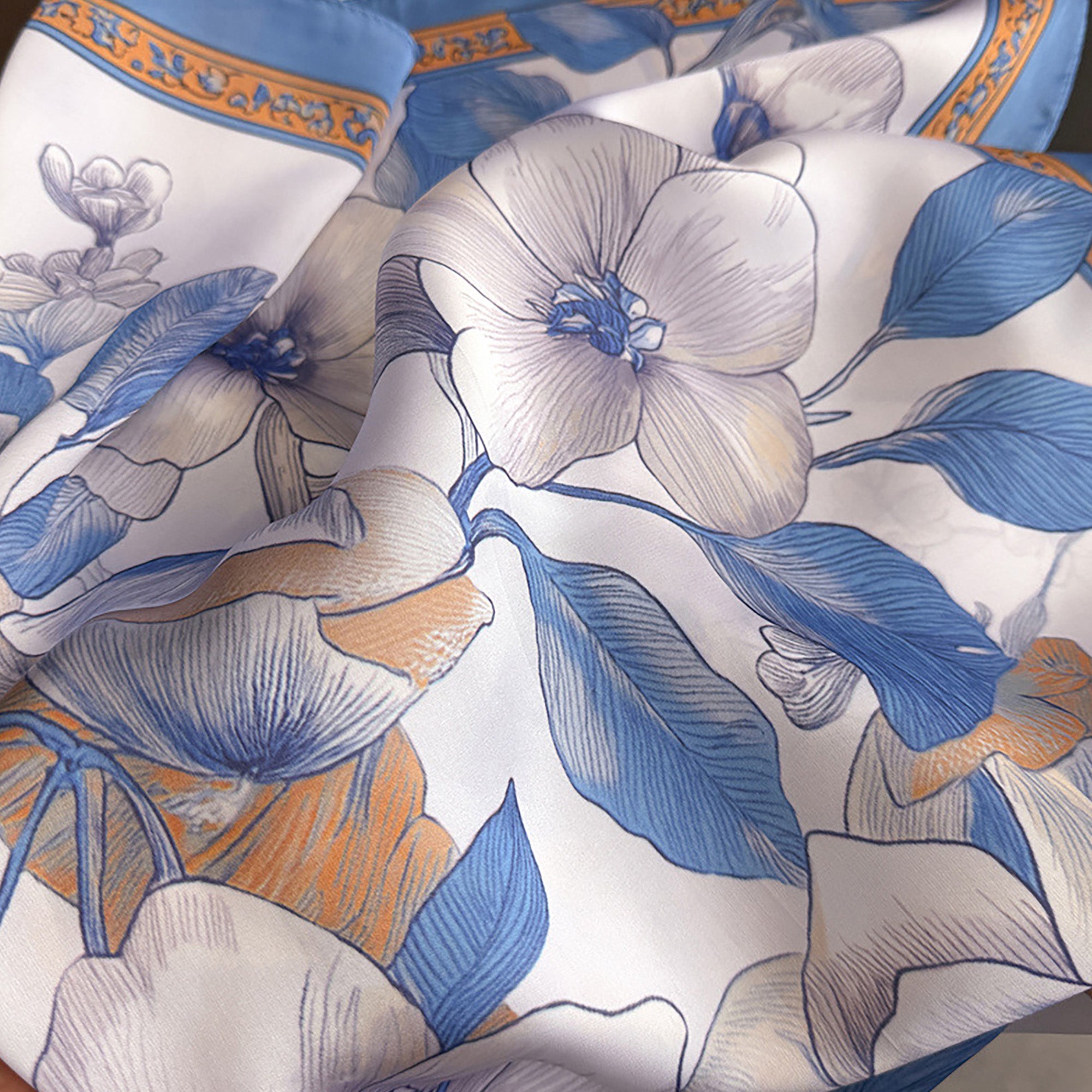 Anna-Kaci Womens Floral Square Scarf Lightweight Fashion Accessory 27.5¡Á27.5inches