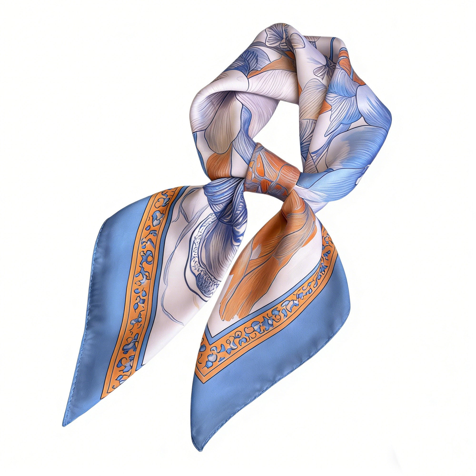 Anna-Kaci Womens Floral Square Scarf Lightweight Fashion Accessory 27.5¡Á27.5inches
