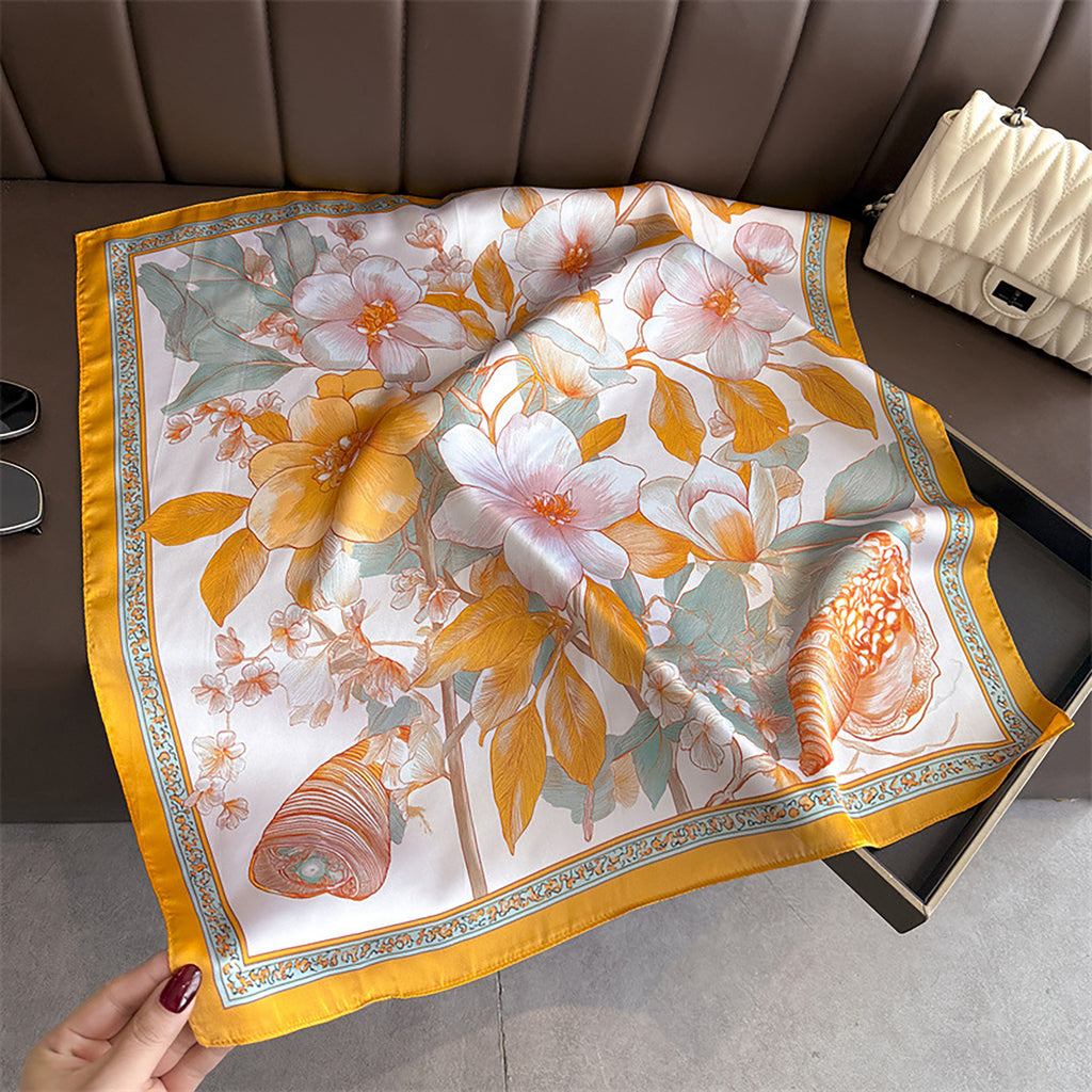 Anna-Kaci Womens Floral Square Scarf Lightweight Fashion Accessory 27.5¡Á27.5inches