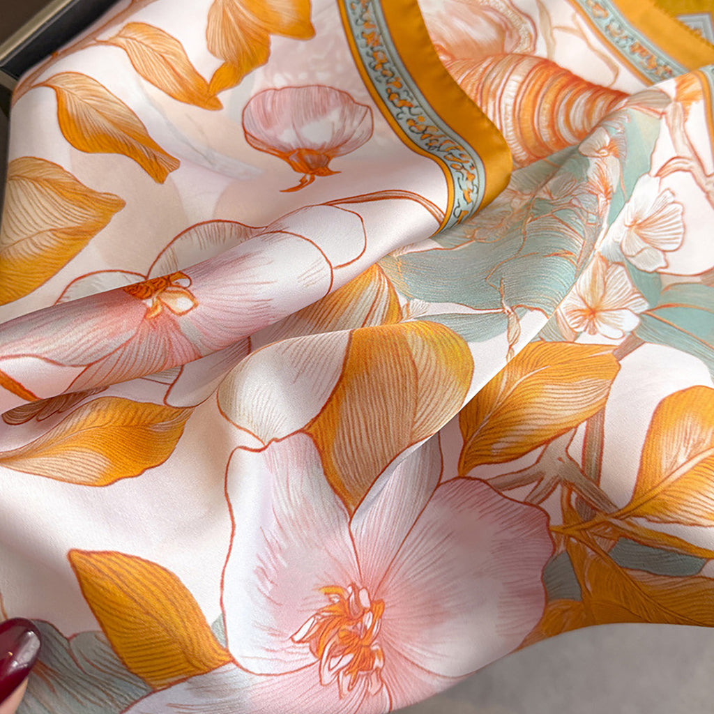 Anna-Kaci Womens Floral Square Scarf Lightweight Fashion Accessory 27.5¡Á27.5inches