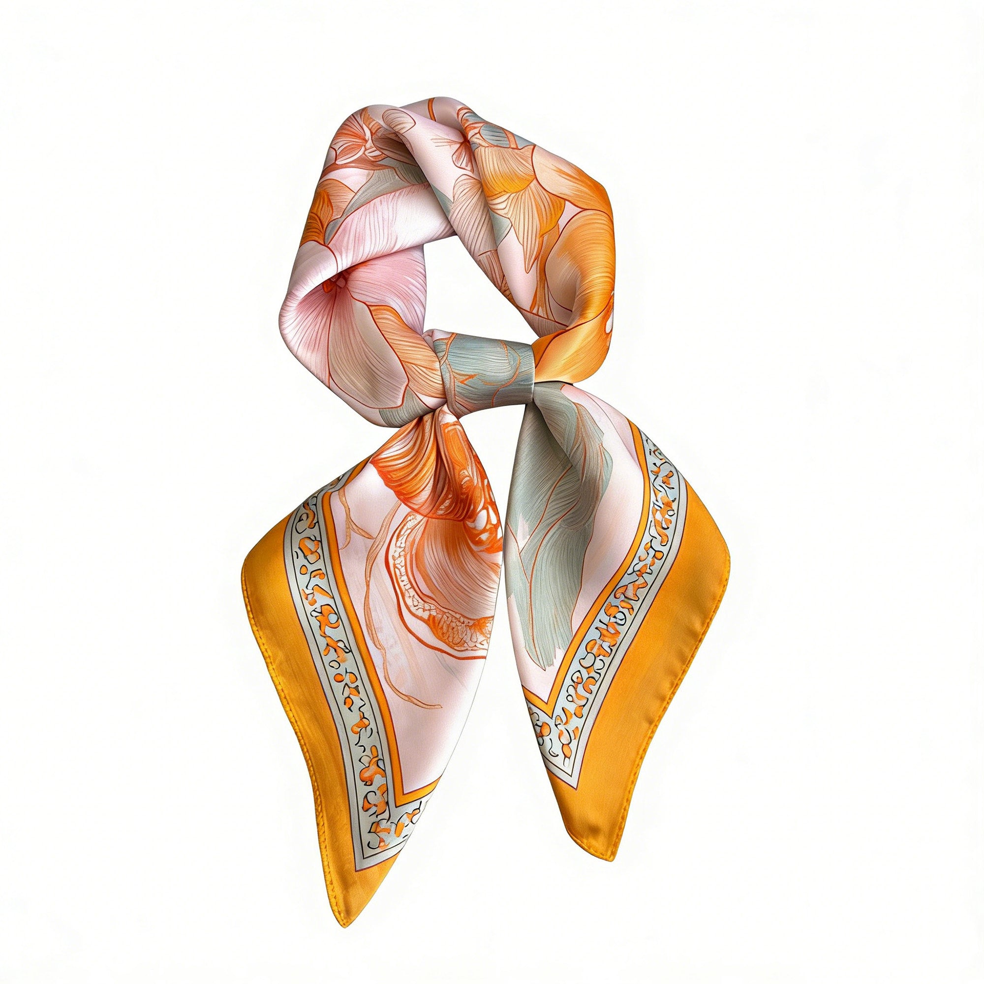 Anna-Kaci Womens Floral Square Scarf Lightweight Fashion Accessory 27.5¡Á27.5inches