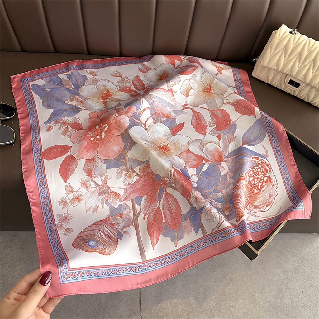 Anna-Kaci Womens Floral Square Scarf Lightweight Fashion Accessory 27.5¡Á27.5inches