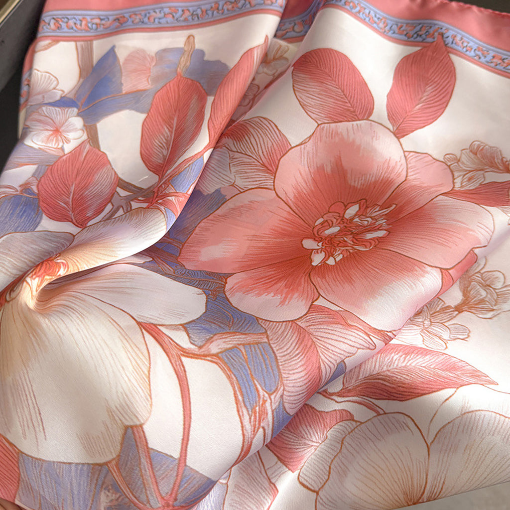 Anna-Kaci Womens Floral Square Scarf Lightweight Fashion Accessory 27.5¡Á27.5inches