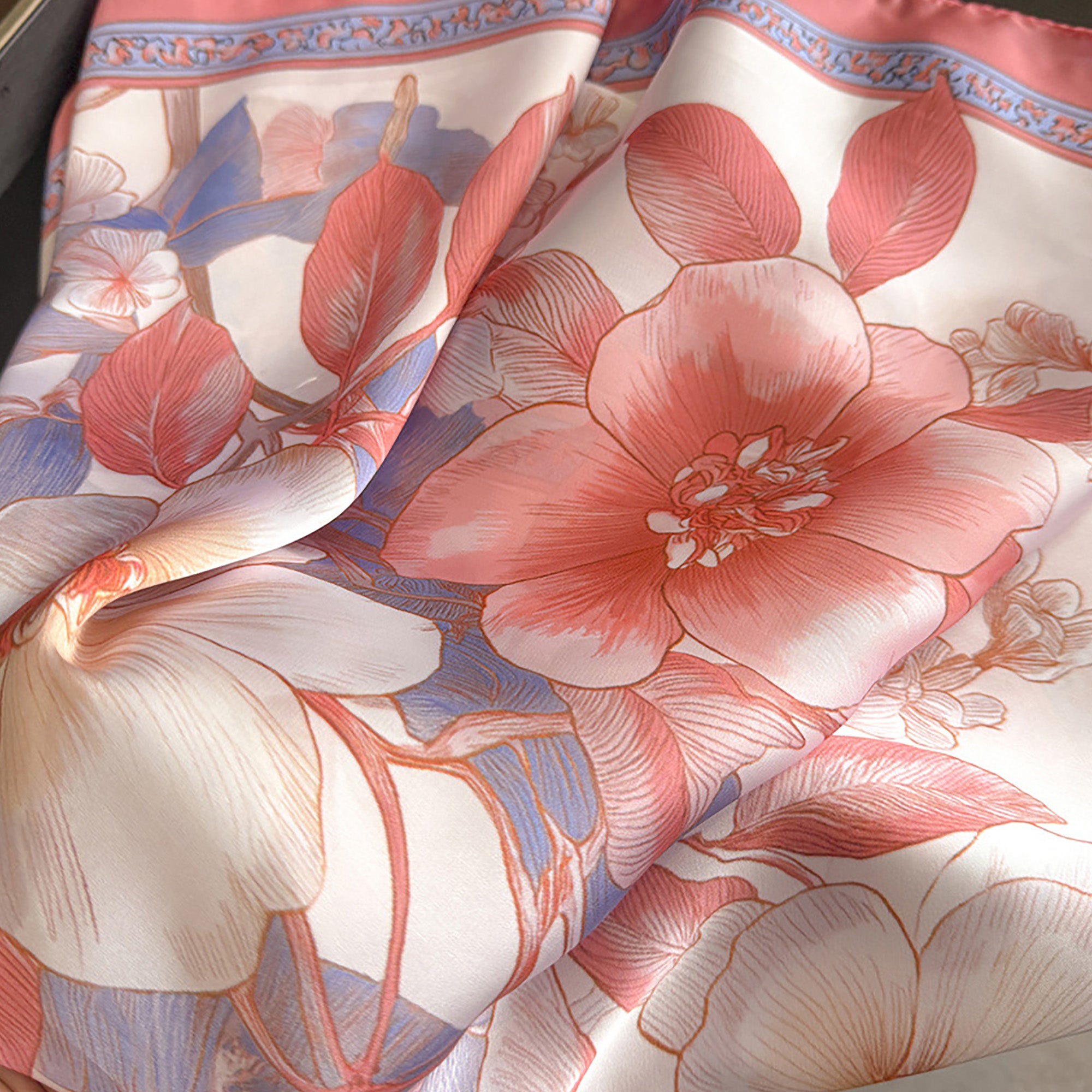 Anna-Kaci Womens Floral Square Scarf Lightweight Fashion Accessory 27.5¡Á27.5inches