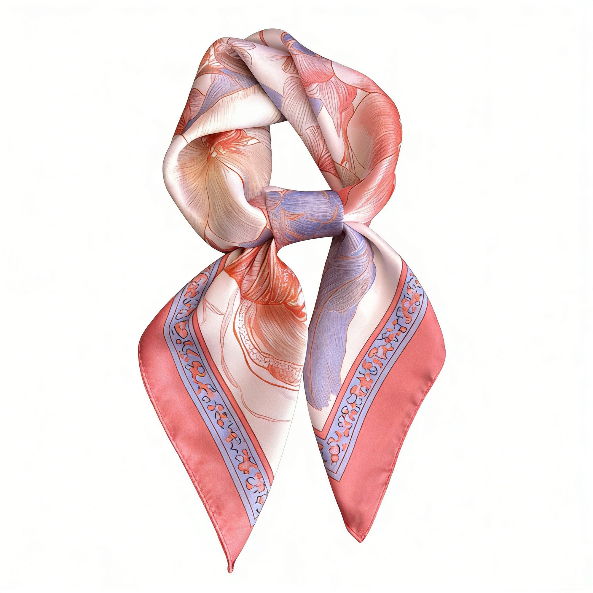 Anna-Kaci Womens Floral Square Scarf Lightweight Fashion Accessory 27.5¡Á27.5inches