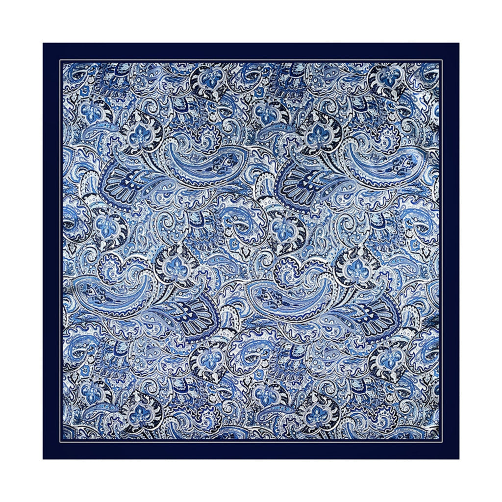 Anna-Kaci Women's Paisley Print Square Satin Scarf Smooth Lightweight Fabric Elegant Neck Hair Accessory 35.5x35.5in