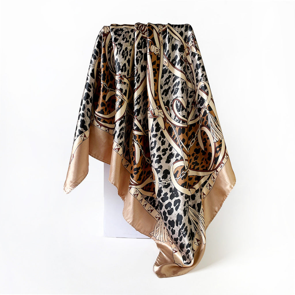 Anna-Kaci Women's Paisley Print Square Satin Scarf Smooth Lightweight Fabric Elegant Neck Hair Accessory 35.5x35.5in