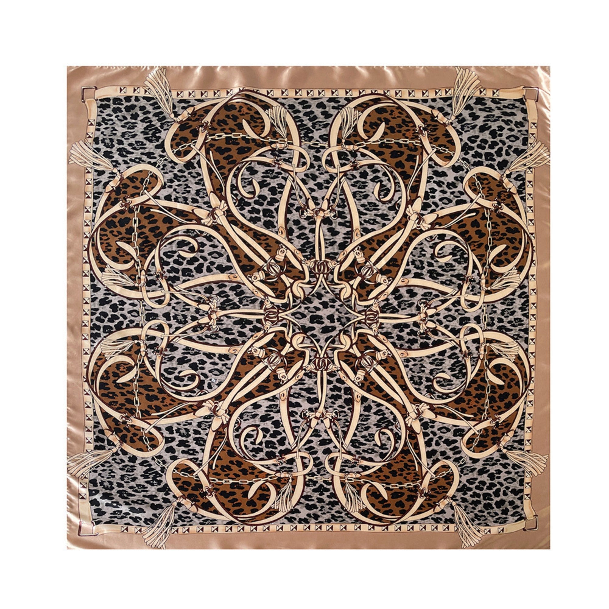 Anna-Kaci Women's Paisley Print Square Satin Scarf Smooth Lightweight Fabric Elegant Neck Hair Accessory 35.5x35.5in