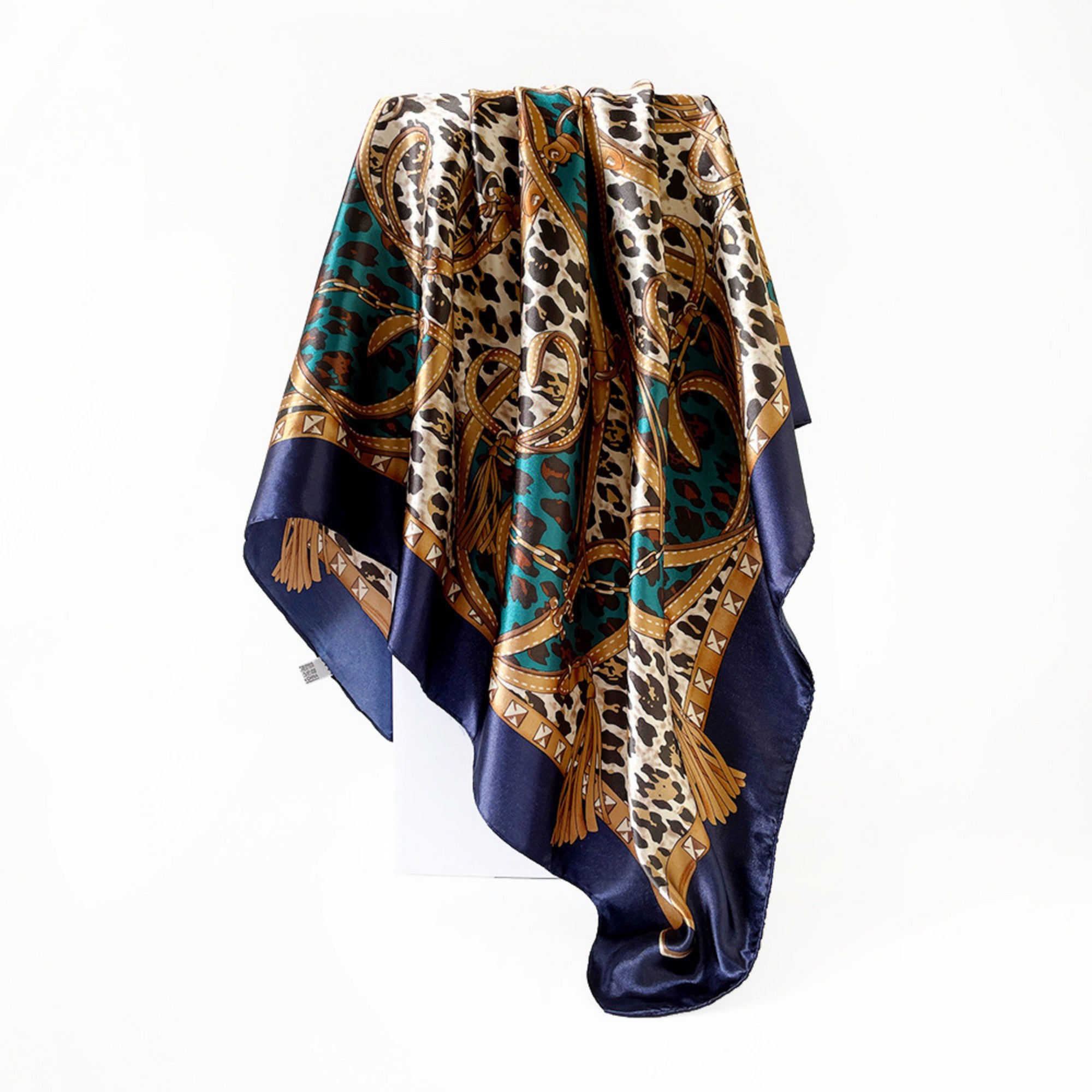 Anna-Kaci Women's Paisley Print Square Satin Scarf Smooth Lightweight Fabric Elegant Neck Hair Accessory 35.5x35.5in