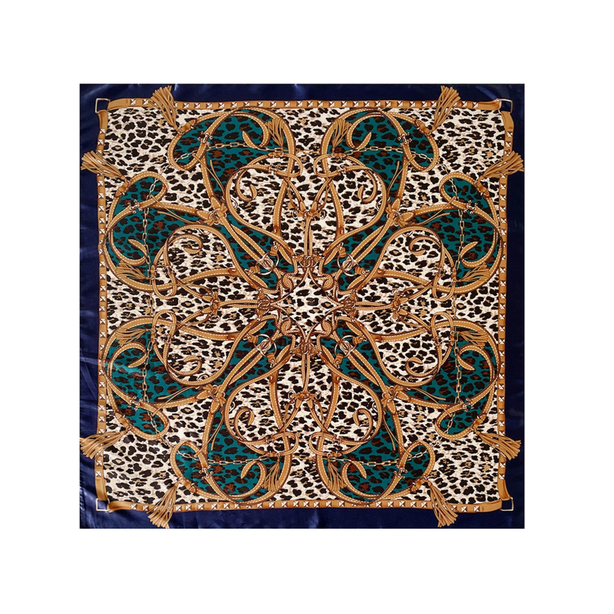 Anna-Kaci Women's Paisley Print Square Satin Scarf Smooth Lightweight Fabric Elegant Neck Hair Accessory 35.5x35.5in