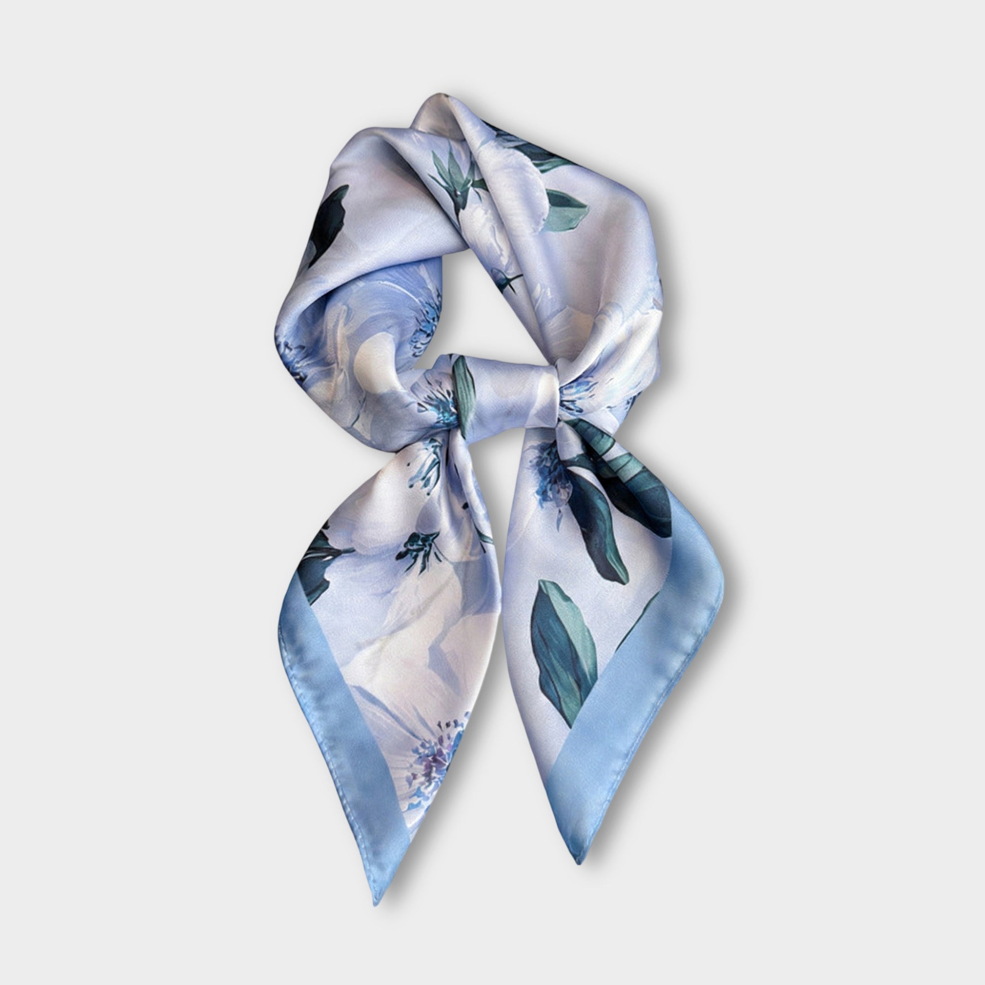 Anna-Kaci Women's Satin Floral Print Square Scarf Soft Lightweight Fashion Accessory 27.5¡Á27.5inches