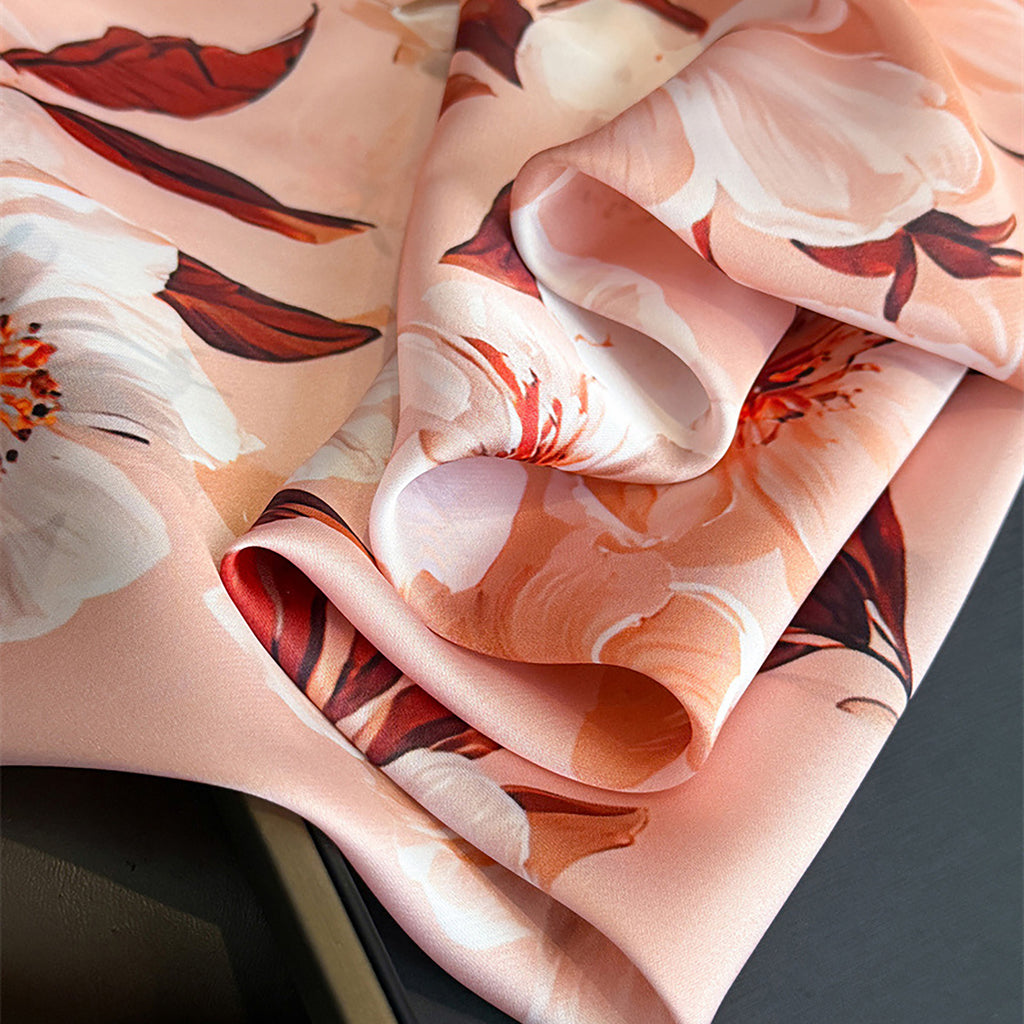Anna-Kaci Women's Satin Floral Print Square Scarf Soft Lightweight Fashion Accessory 27.5¡Á27.5inches